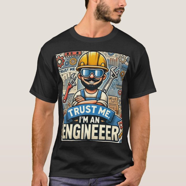 "Vertraue mir, ich bin Ingenieur" 3D Dark T - Shir T-Shirt (Vorderseite)