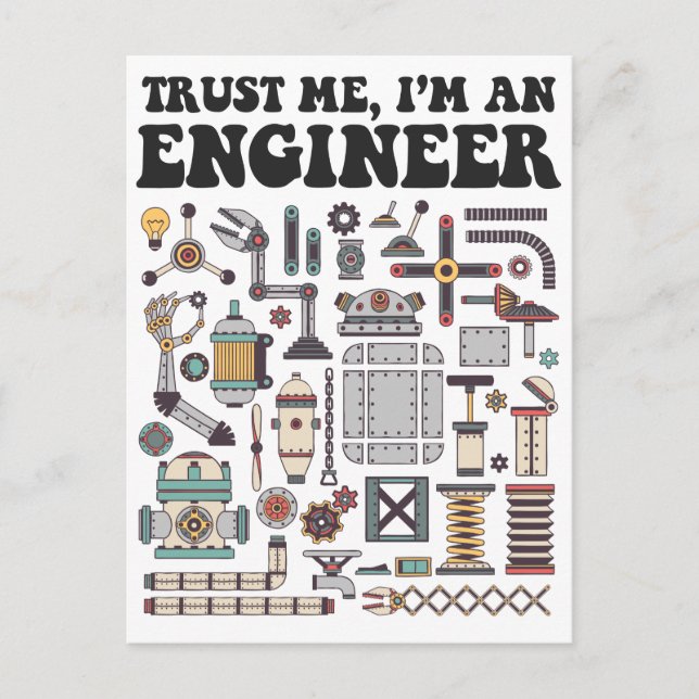 Vertraue mir, ich bin Ingenieur Postkarte (Vorderseite)