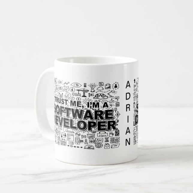 Vertraue mir, ich bin Software-Entwickler Kaffeetasse (Vorderseite Links)