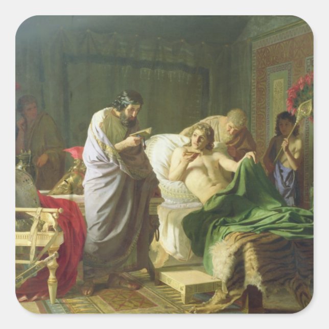 Vertrauen Alexander des Großen Quadratischer Aufkleber (Vorderseite)