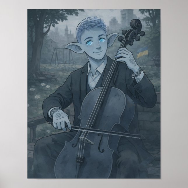 Vertrauen / Cellist / Park Poster (Vorne)