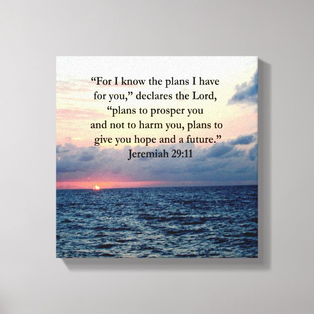 VERTRAUEN IM JEREMIAH 29:11 SONNENVERSE LEINWANDDRUCK (Vorderseite)