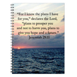 VERTRAUEN IM JEREMIAH 29:11 SONNENVERSE NOTIZBLOCK