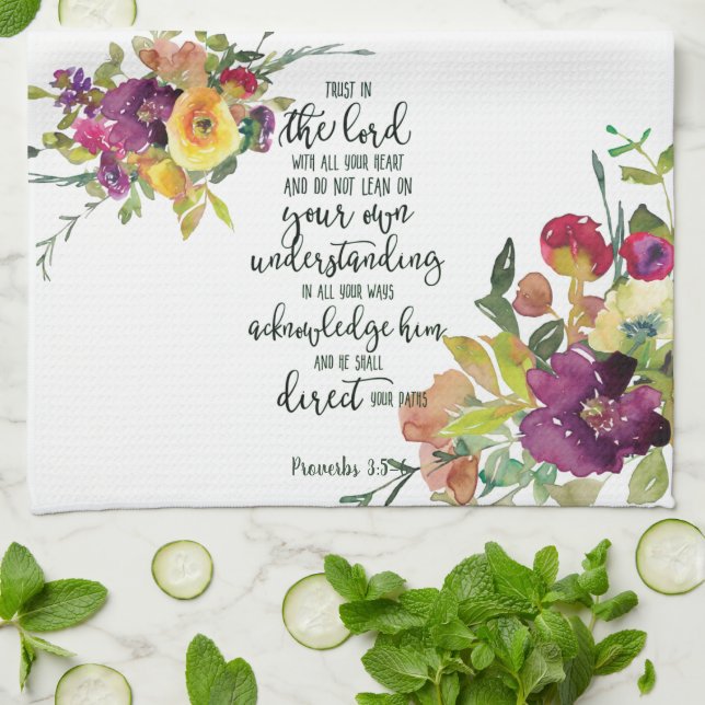 Vertrauen in das Blumenküchentuch von Lord Geschirrtuch (Gefaltet)