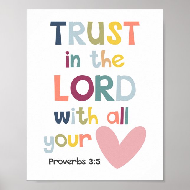 Vertrauen in das Christliche Bibelverse Lord Kids Poster (Vorne)