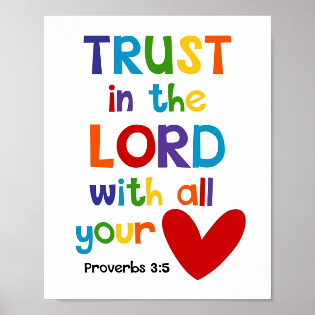 Vertrauen in das Christliche Bibelverse Lord Kids Poster (Vorne)