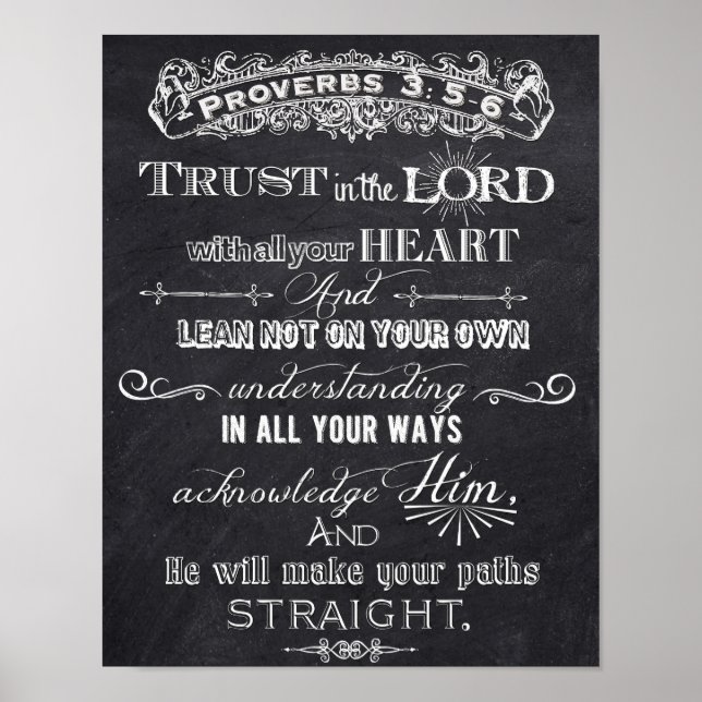 Vertrauen in das Lord Chalkboard Digital Art Poste Poster (Vorne)