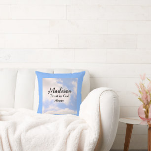 Vertrauen in den Blue Sky Individuelle Name Inspir Kissen
