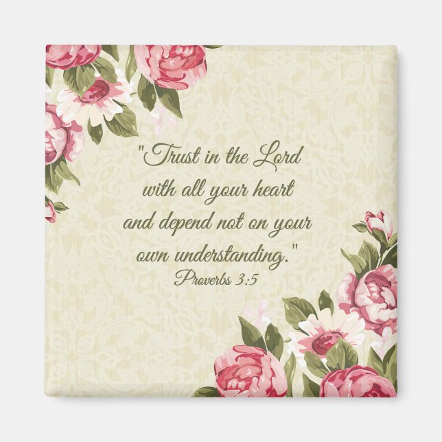 "Vertrauen in den Herrn" Psalms-Schrift Magnet (Vorne)