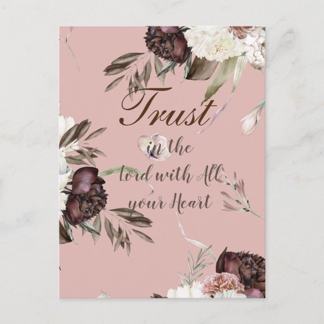 Vertrauen in den Lord Floral Postcard Designer Postkarte (Vorderseite)