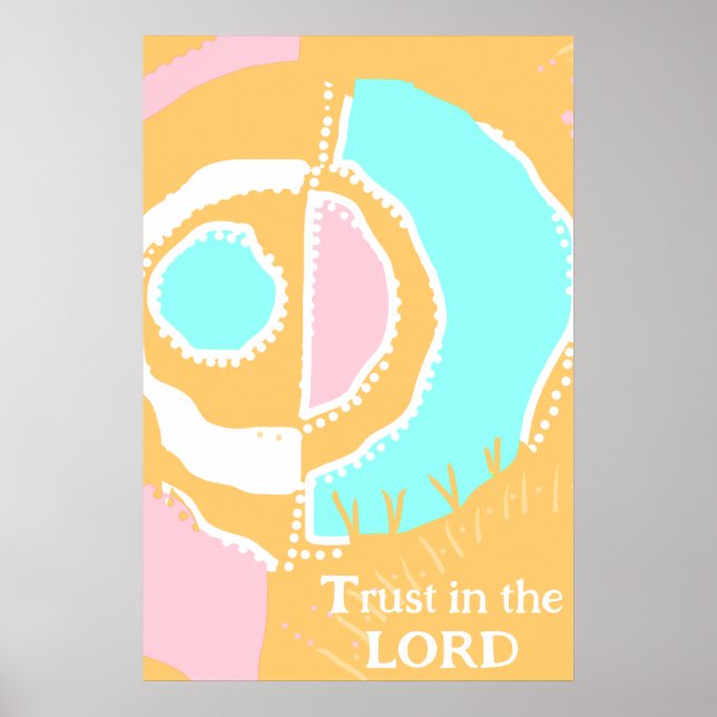 Vertrauen in den Lord Sunrise Ethnic Circle Peach Poster (Vorne)