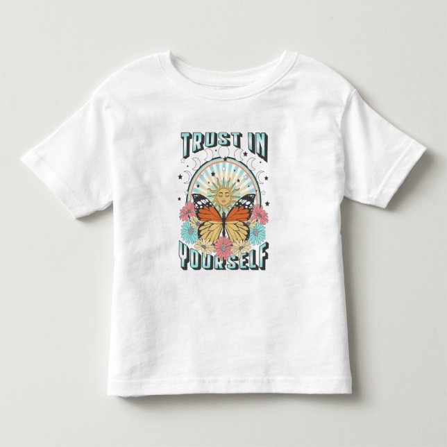 Vertrauen in dich selbst | Sonne und Schmetterling Kleinkind T-shirt (Vorderseite)