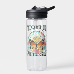 Vertrauen in dich selbst   Sonne und Schmetterling Trinkflasche