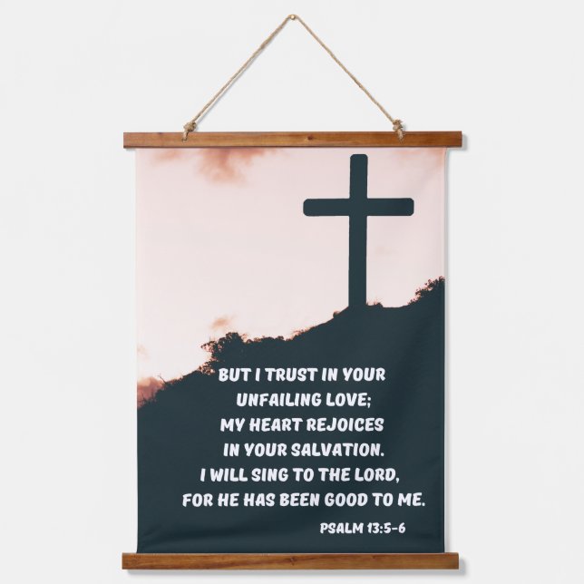 Vertrauen in die Bibel Gottes Psalm Wandteppich Mit Holzrahmen (Vorderseite)