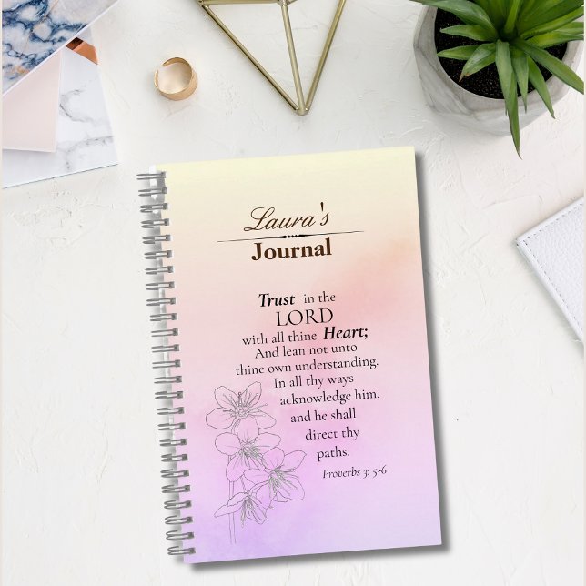 Vertrauen in die Lord Bible Verse Floral Water col Notizbuch (Von Creator hochgeladen)