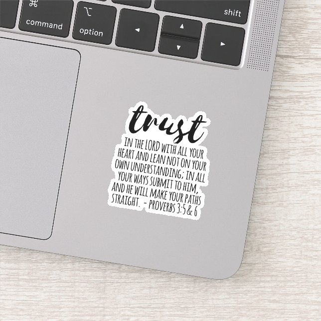 Vertrauen in die Lord Proverbs 3:5-6 Aufkleber (Detail)