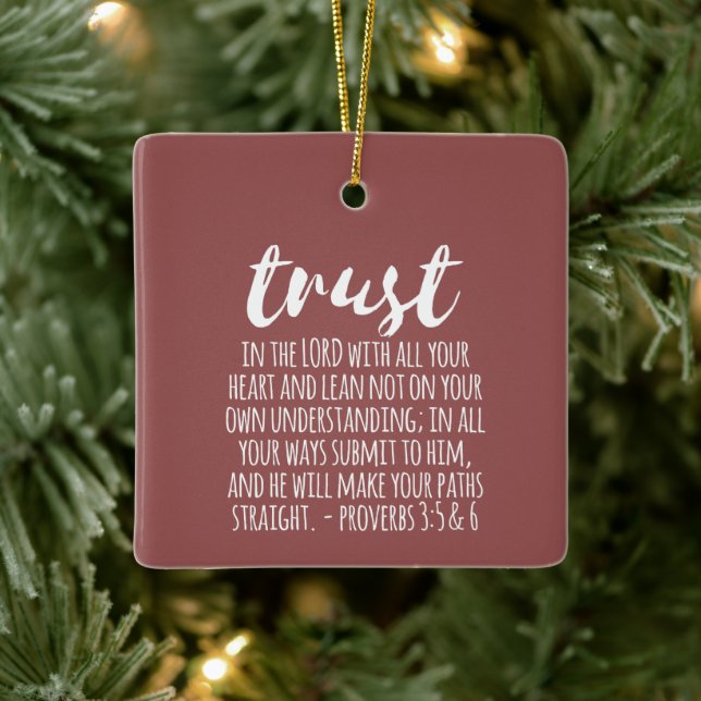 Vertrauen in die Lord Proverbs 3:5-6 Keramikornament (Baum)