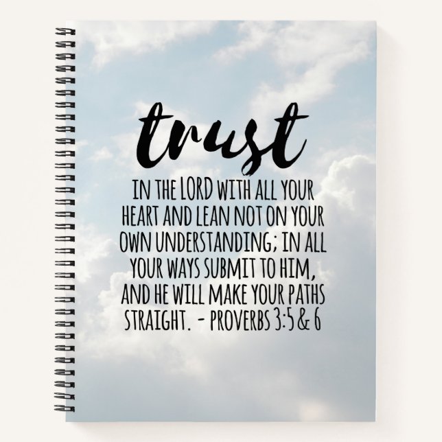 Vertrauen in die Lord Proverbs 3:5-6 Notizbuch (Vorderseite)