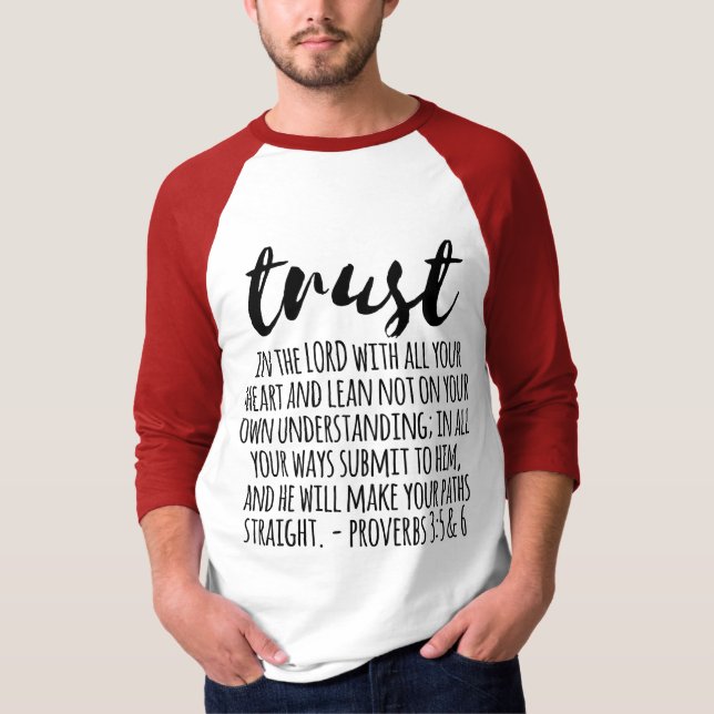 Vertrauen in die Lord Proverbs 3:5-6 T-Shirt (Vorderseite)