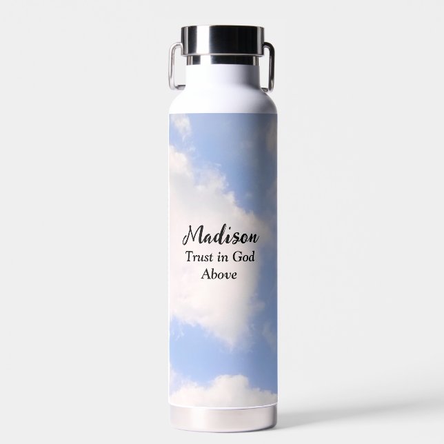 Vertrauen in Gott Inspiration Individuelle Name Bl Trinkflasche (Vorne)