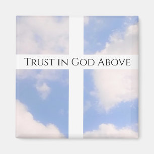 Vertrauen in Gottes Cross White and Blue Oaster Magnet