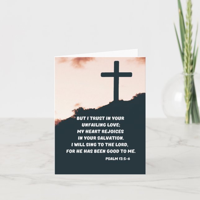 Vertrauen in Gottes unermüdliche Liebe und freuen  Karte (Vorderseite)