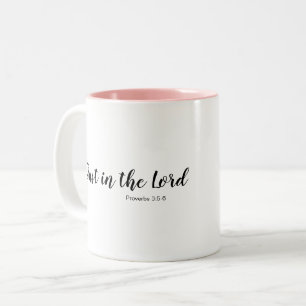 Vertrauen in ihn zweifarbige tasse