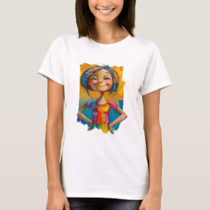 Vertrauen mit kühnen Farbschlägen und furchtlos T-Shirt