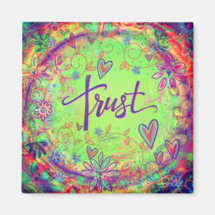 Vertrauen Sie auf Hübschen Grünblumen Inspiration Magnet