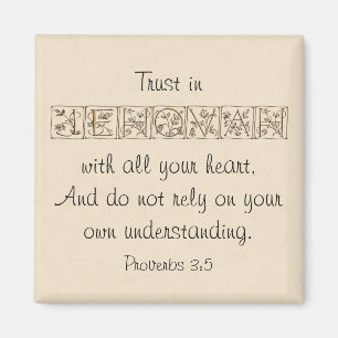 Vertrauen Sie auf Jehovah...Scripture Magnet~Gold Magnet