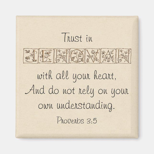 Vertrauen Sie auf Jehovah...Scripture Magnet~Gold Magnet (Vorne)