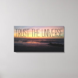 VERTRAUEN Sie das Universum Beach Sunset Foto Leinwanddruck