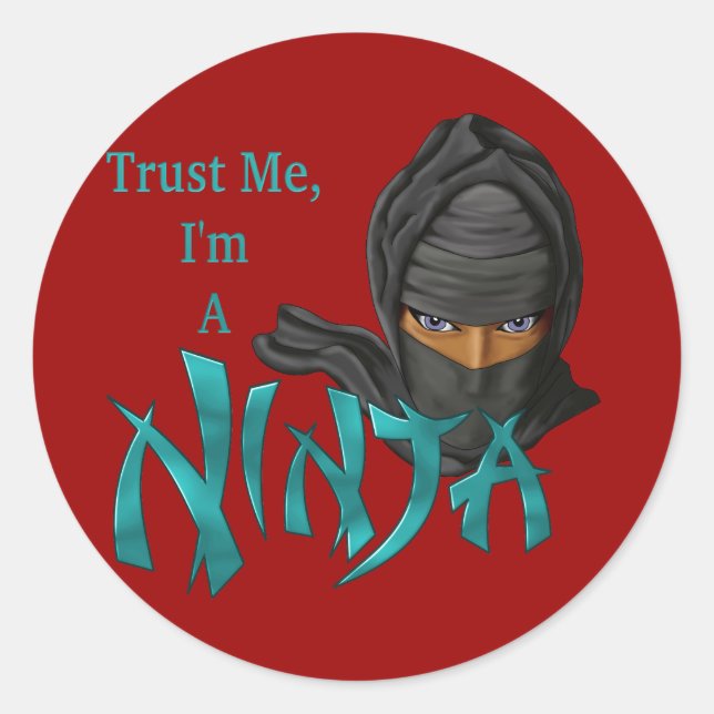 Vertrauen Sie, dass ich ich ein Ninja bin Runder Aufkleber (Vorderseite)