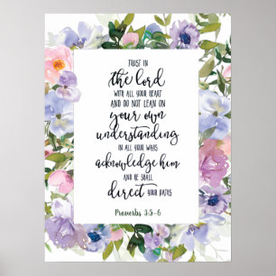 Vertrauen Sie dem Herrn floral   Poster