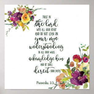 Vertrauen Sie dem Herrn floral   Poster