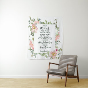 Vertrauen Sie dem Herrn floral   Wandteppich