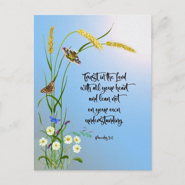 Vertrauen Sie dem Herrn mit all Ihrem Herzen Postkarte (Vorderseite)
