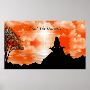 Vertrauen Sie dem spirituellen Zitat des Universum Poster