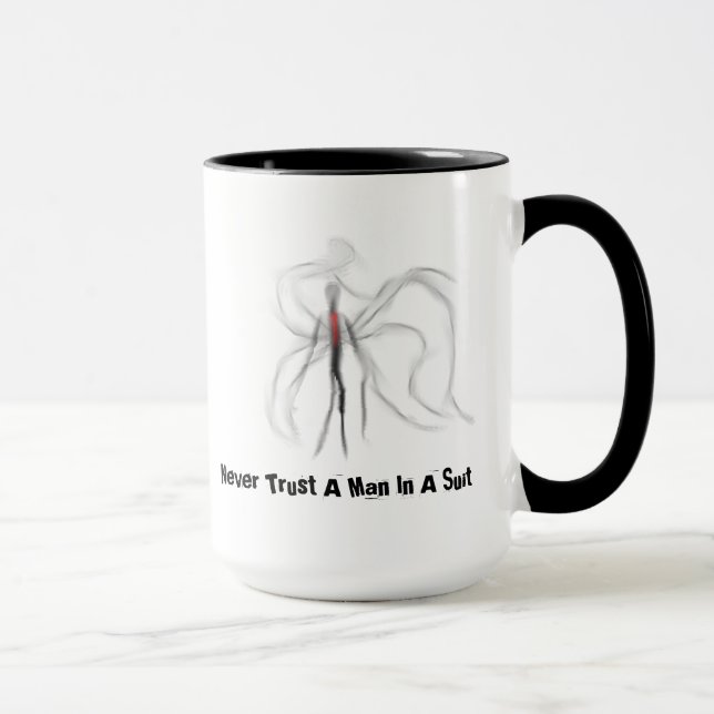Vertrauen Sie nie einem Mann auf eine Anzug Tasse (Rechts)