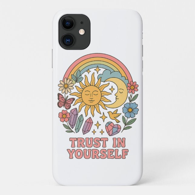 Vertrauen Sie sich selbst - Retro Psychedelic Sun  Case-Mate iPhone Hülle (Rückseite)