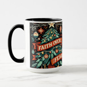 Vertrauen über Angst Block Druck Kaffee Tasse Cup