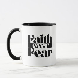 Vertrauen über Angst Retro Christlich Inspiration Tasse