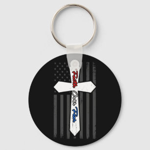 Vertrauen über Ängste Coole Christliche Cross USA Schlüsselanhänger
