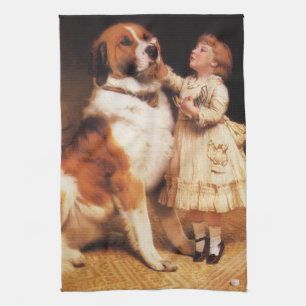 Vertrauen von Charles Burton Barber, Saint Bernard Geschirrtuch