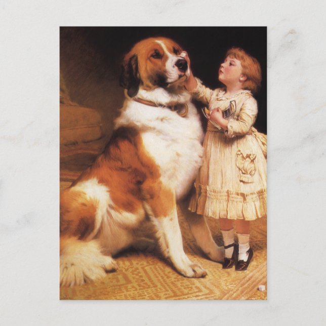 Vertrauen von Charles Burton Barber, Saint Bernard Postkarte (Vorderseite)