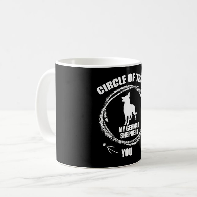 Vertrauenskreis meines deutschen Hirten Kaffeetasse (Vorderseite Links)