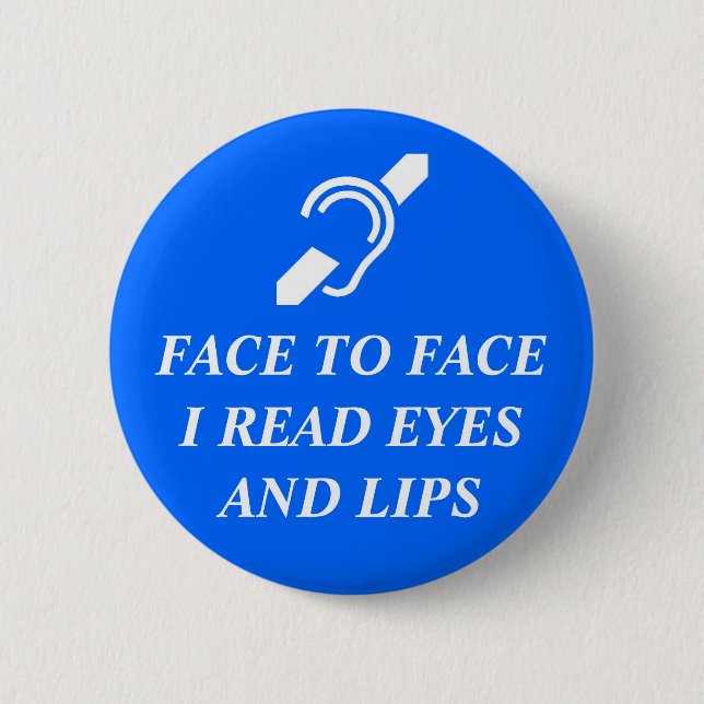 Vertraulich las ich Augen und Lippen Button (Vorderseite)