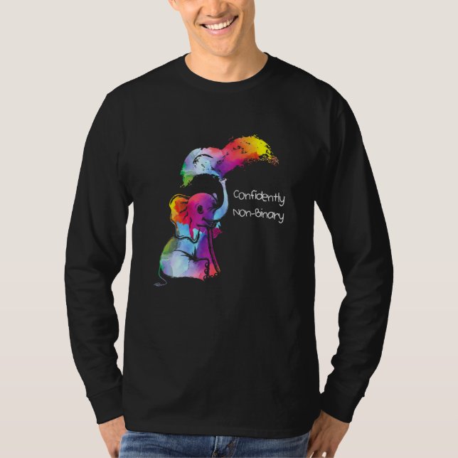 Vertraulich nicht binärer Regenbogen Genderflexive T-Shirt (Vorderseite)