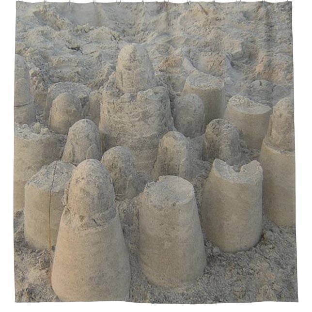 verträumte Sandburg Duschvorhang (Vorderseite)