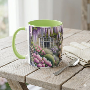 Verträumter Gartenweg im Cottage-Stil Tasse